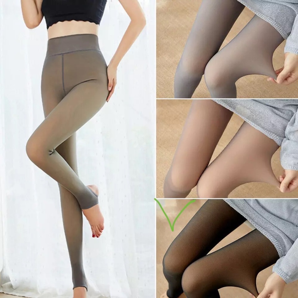 Pantyhose Warmers New Used Nylon Imitation Upper Velvet Fleeced Lined Tights - Picture 12 of 16